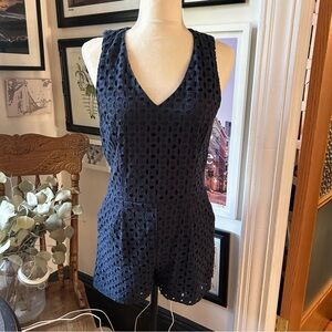 next Navy Eyelet Jumpsuit